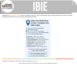 Steps To Completing Your IBIE 2025 Exhibitor Portal Profile Steps To Completing Your IBIE 2025 Exhibitor Portal Profile
